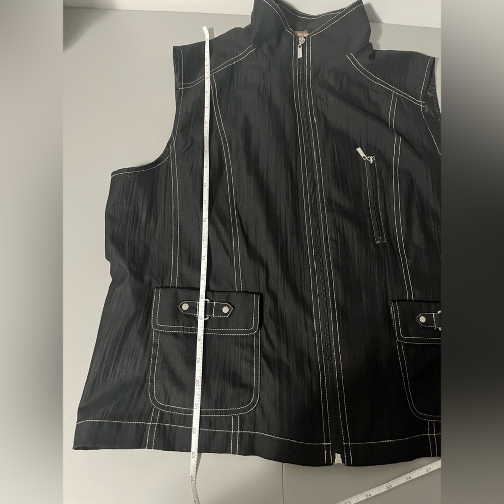 3/25$ (Mix)Alia Sleeveless Vest, Vintage Vest, Alia Petite, Black - Picture 12 of 15